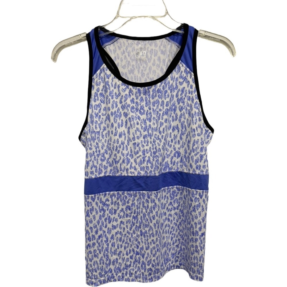 Tail 360 by Tail Cheetah Animal Print Blue White Pickleball Tennis Tank Size L